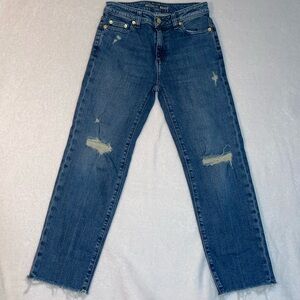 Michael Kors size 0 straight fit jeans distressed blue